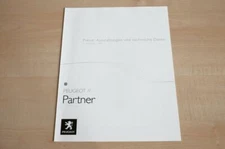230236) Peugeot Partner - Prices & Tech. Data & equipment brochure 09/200
