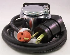 8606005 6' ZeroStart Power Cord 120V 15A w/ 4 Hole Chrome Mounting Flange