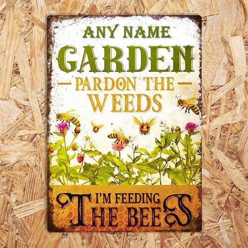 Pardon The Weeds Personalised Garden Sign Metal Wall Plaque Any Name Shed Decor - Picture 14 of 16