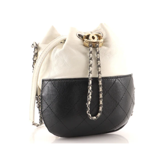 Chanel Gabrielle Black & White Crossbody Bucket Bag