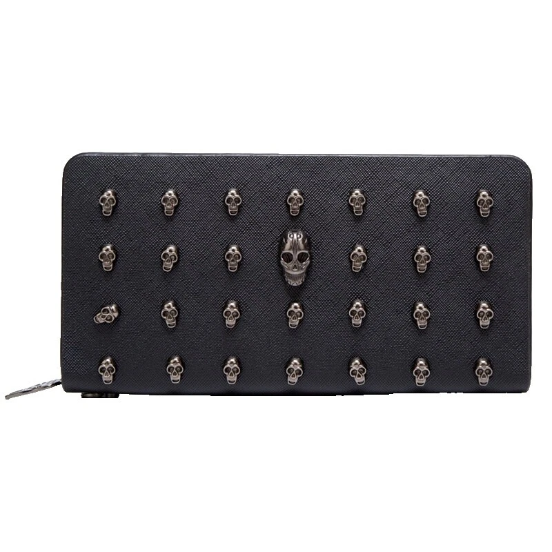 Carteras de Cuero Tachonado Negro para Mujeres