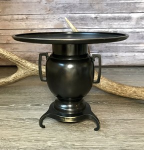 Vintage-Mid-Century-Bronze-Ikebana-Urn-Vase-Usubata-Japanese