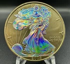 2004  HOLOGRAM AMERICAN SILVER EAGLE COIN 1OZ FINE SILVER " AWESOME BEAUTIFUL "
