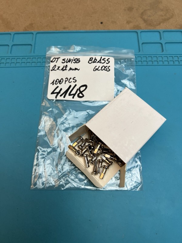 DT Swiss spoke nipples 2.0x12mm Brass Neutral 100pcs Sku4148