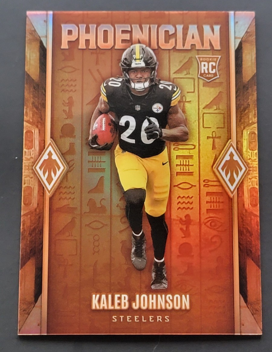 2025 Panini Phoenix Football Kaleb Johnson Phoenician Case Hit RC SSP Steelers
