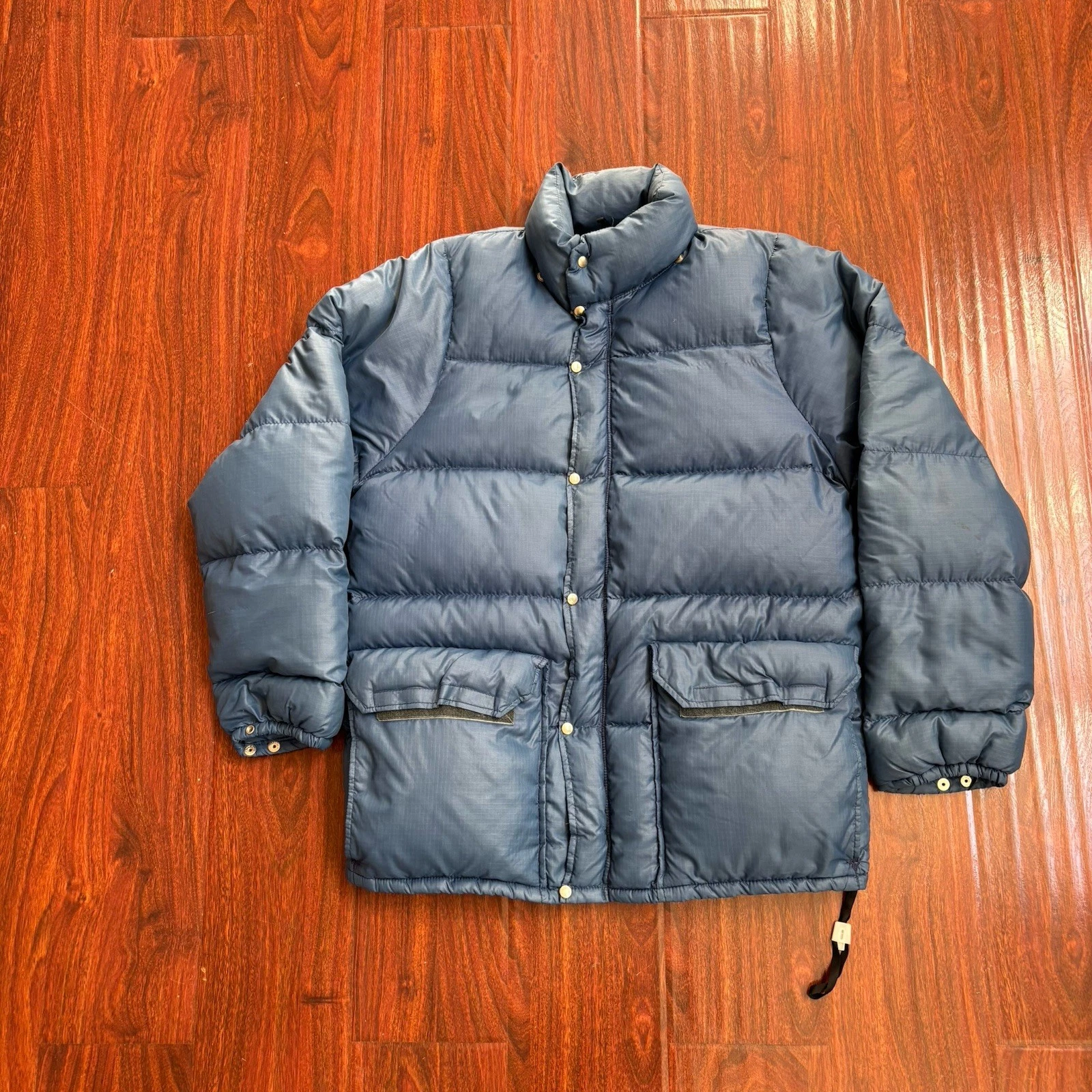 Vtg 70s 80s The North Face Brown Label Down Puffer Jacket Size L Blue Ski Snow