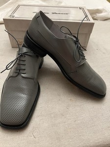 Emilio Franco shoes dressy gray leather calf wing tip Emilio Franco Two Tone Calfskins Leather - Kingsmen Shoes main image 4