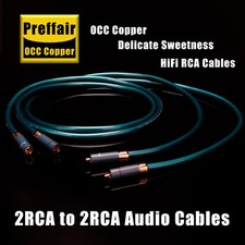 Preffair 8N OCC HiFi Audio RCA Signal Interconnect Cable with Gold Plated Plug
