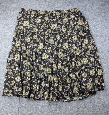 Vintage White Stag Midi Skirt Womens 2X Paisley Floral Cottage Flowy Whimsical