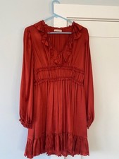 Ulla Johnson, Copper, Long-Sleeve, Short Cocktail Dress Size 2
