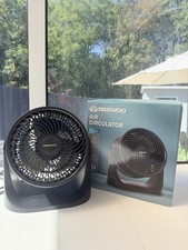 Daewoo Air Circulator Desk Fan 3 Speed Settings Adjustable Tilt Black Boxed⁠
