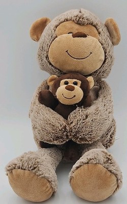Animal Adventure 2017 Teddy Bear Mom and Baby Plush Stuffed Animal 13''