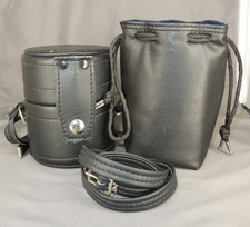 Camera Lens Hard padded Case Black 2 Adjustable Straps - 4 3/4" x 3.5"  bag cov