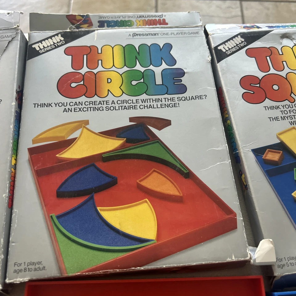 De colección 1988 "Think Through" Serie Dos También Piensa Círculo Cuadrado Falta 1 Pieza Foto 4 de 4