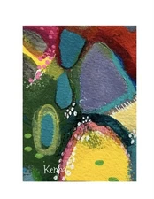 Aceo Painting Original Art by Kenna Abstract 2.5” X 3.5”