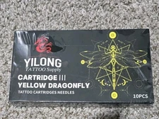 10Pcs Yilong Professional Disposable Yelliw Dragonfly Tattoo Cartridge Needles 