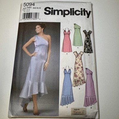 Simplicity Sewing Pattern 5094 Dress w/Style Variations Sz 6-8-10-12 UNCUT 2000s
