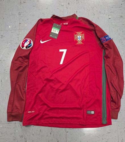 Nike Portugal Soccer Jersey Cristiano Ronaldo #7 Long Sleeve Mens XL Red/Green