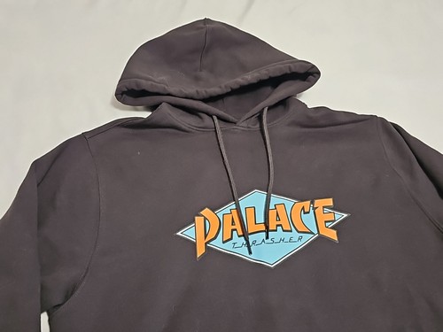 Palace X Thrasher Hood Black Long Sleeve Fleece Hoodie Sweatshirt SZ Medium - Picture 9 of 14