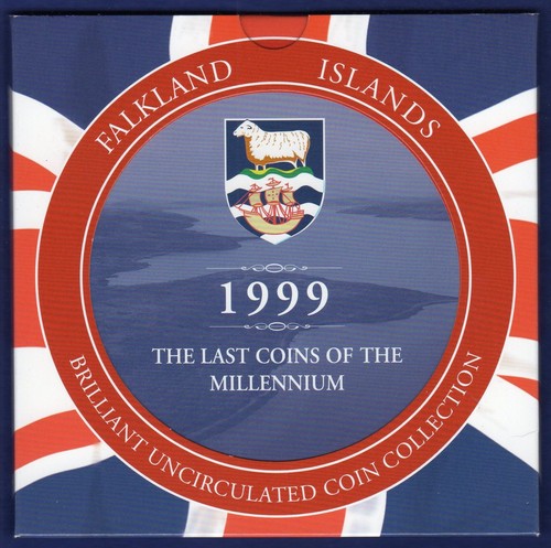 Falklandinseln 1999 Stempelglanz Set, 8x Münzen inkl. Millennium £2 (Ref. t7385)