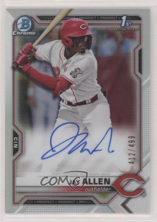 2021 Bowman Draft Chrome Pick Refractor 412/499 Jay Allen #CDA-JA Auto 0q4s