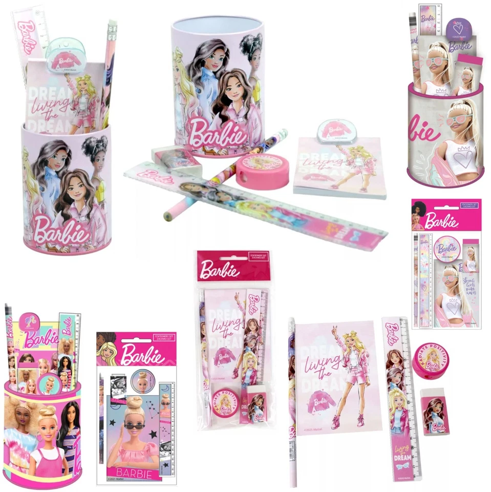 Barbie Kinder Schreibset 5tlg 7tlg Schulbedarf Schulset Schreibwarenset