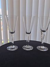 3 LARGE DARTINGTON SHARON CRYSTAL WINE GLASSES 22 cm