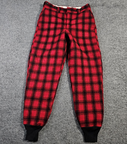 Woolrich, Vintage Woolrich Wool Jogger Pant Mens 32x30 Buffalo Check Red Plaid VTG 60's