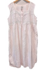 Vintage Lord Taylor Nightgown 3X Shell Pink 100 Cotton Embroidered Eyelet Lace