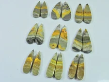 23-31 MM Natural Bumble Bee Jasper Pair Pear Cabochon Gemstone 09 Pair Lot