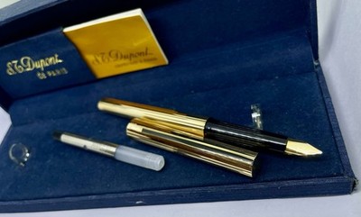 Vintage S. T. Dupont Classique Fountain Pen- 18k B Nib- Box&