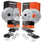 Front & Rear Drilled and Slotted Disc Brake Rotors + F&R Drilled and Slotted