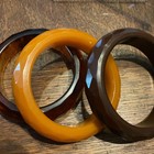 LOT OF 3 VINTAGE BAKELITE BANGELS THICK DIAMOND CUT VG — photo 5