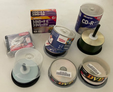 Lot of 125 Computer Blank Discs. CD-R, DVD R, DVD RW, DVD DL. Open Sealed.