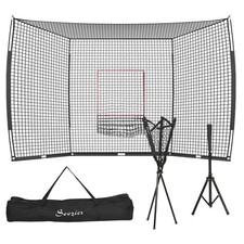 Softball and Baseball Net with Strike Zone, Tee, Caddy for Pitching and Hitting