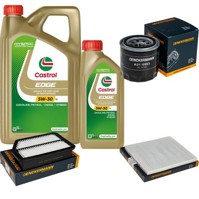 Inspektionspaket Castrol EDGE Titanium 5W-30 LL 6L für Hyundai i40 CW 1.6 GDi
