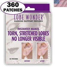 Non-Invasive Ear Lobe Support   360 Clear Patches for All Earring Styles