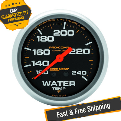 Auto Meter 5433 Pro-Comp 2-5/8'' Mechanical Liquid Filled Water Temperature Gauge