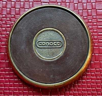 Conoco Inc Coaster Petroleum Gasoline Oil Paperweight Advertise VTG Rare
