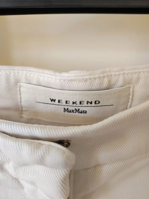 Weekend by Max Mara Chino Jeans - Creme mit schwarzem Rand - Gr. M - Neuwertig