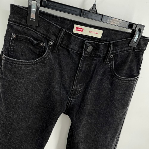 Levi's 511 Black 5 Pocket Skinny Leg Cotton Blend Jeans Boys Youth Sz 18R 29x29 - Picture 2 of 6