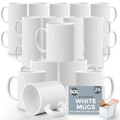 12-48 Stück Einfache WEISS Tassen 11 Unzen Groß Kaffee Tee Set Leere Großpackung Tassen + Boxen