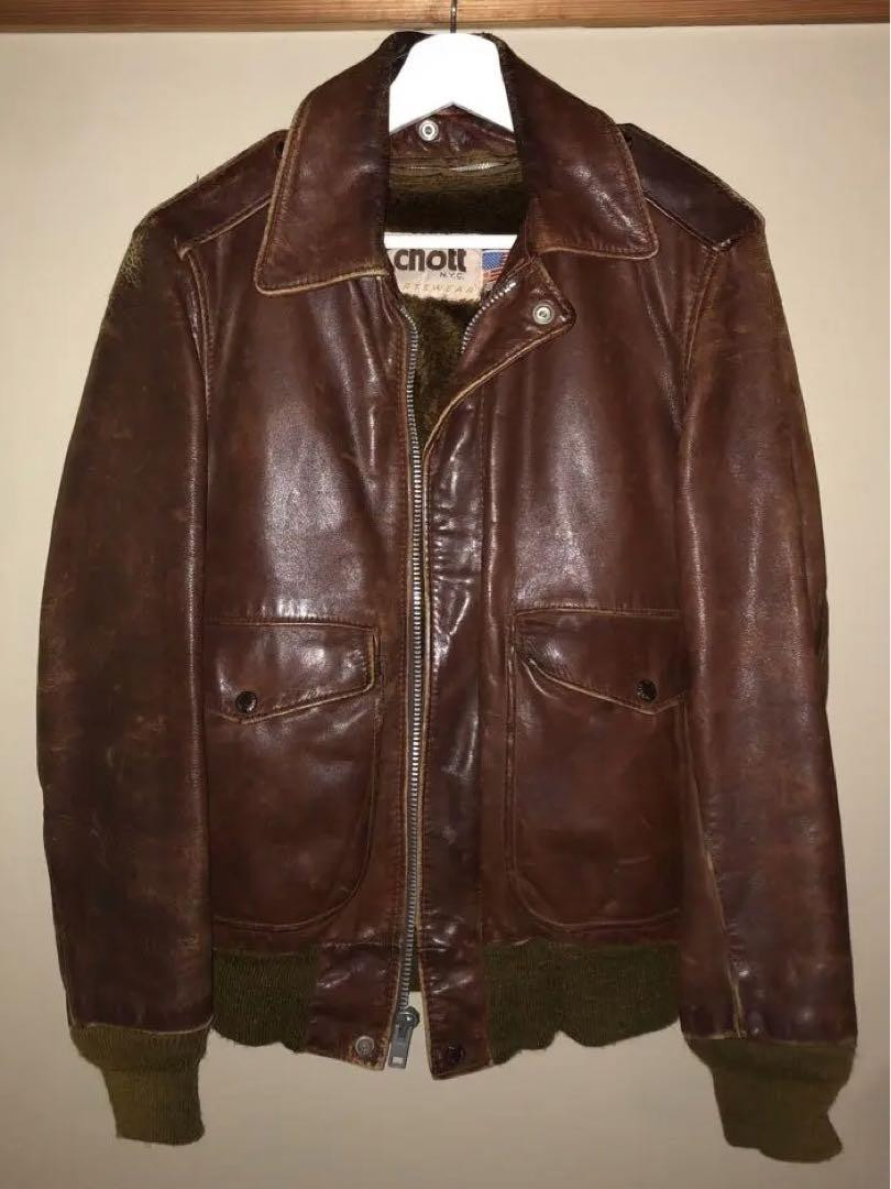 ジャケット・アウター Schott Leather Zip RidersJacket size34 Schott Leather Jacket Riders Jacket M Size 34 Brown Men's Made in