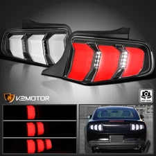 Fits 2010-2012 Ford Mustang Black Sequential LED Signal Tail Lights Brake Lamps