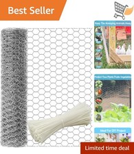 Chicken Wire Fence Galvanized Hexagonal Mesh 16in x 66ft Anti-Rust Garden Fen... 0.56 per foot