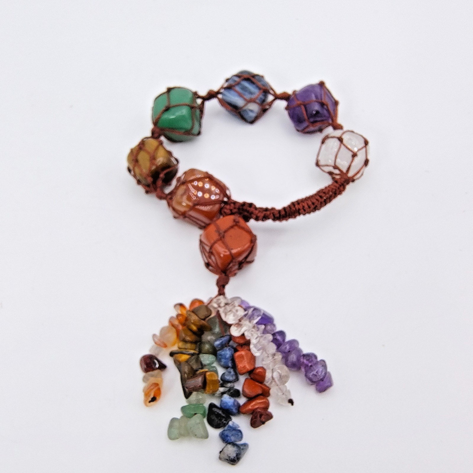 7 Chakra Macrame Statement Bracelet Boho Reiki He… - image 6