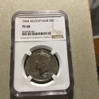 1964 Accent Hair Kennedy Half Dollar NGC PF 68. Gorgeous Coin .
