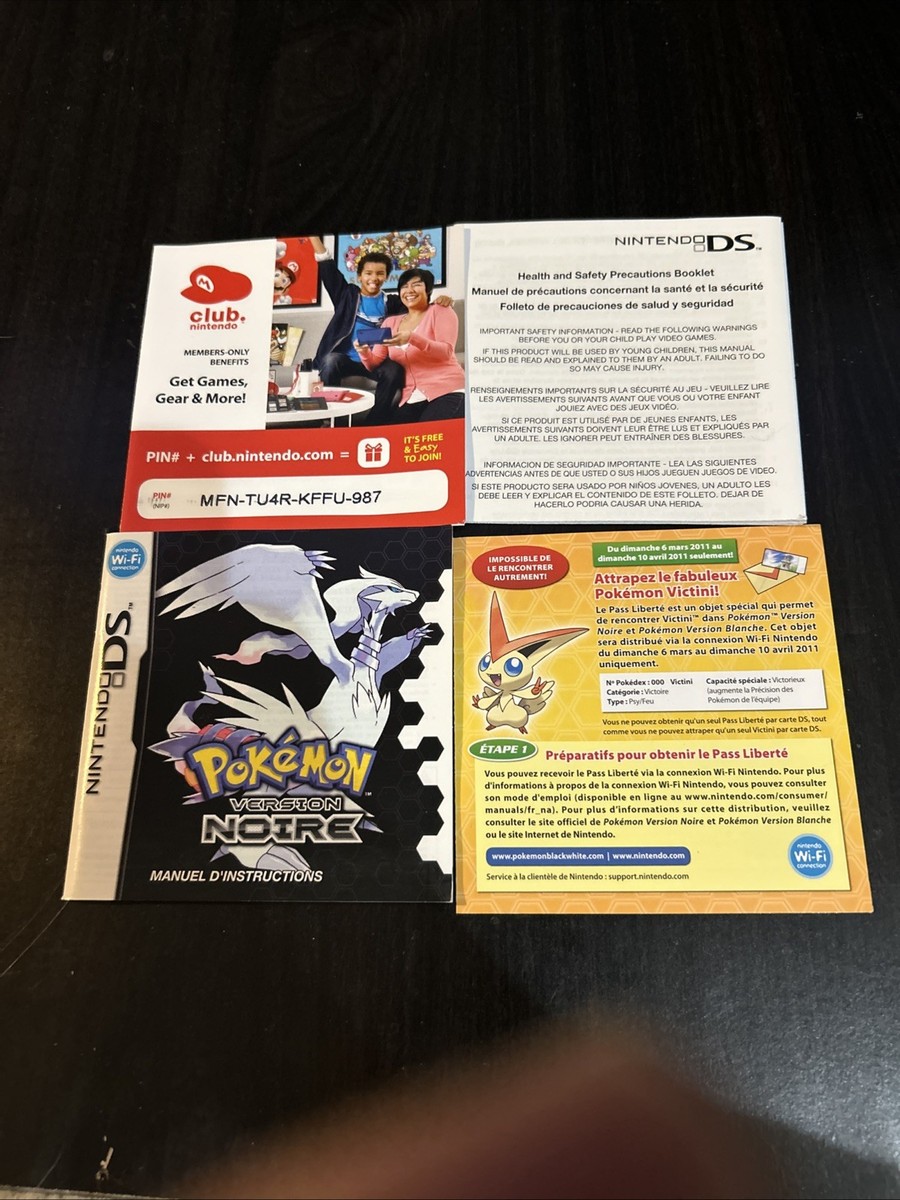Pokemon Black Version Nintendo DS 2011 Noire French Edition