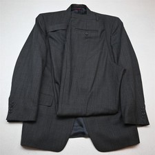 Vtg USA Made Hart Marx 41R 32x34 Blue Gray Check 100% Wool Jacket Pants Suit