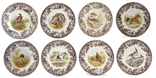 Spode woodland set of 8 x salad plates  plates- 2 fish 2 horse++++-----3682-----